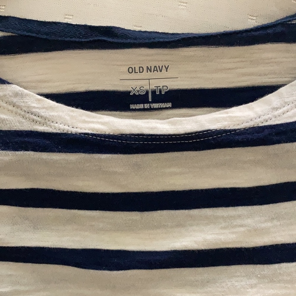 Old Navy-Navy/White Striped Shirt - Picture 3 of 4